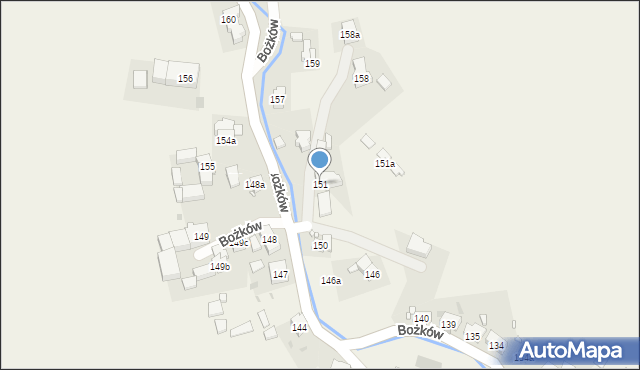 Bożków, Bożków, 151, mapa Bożków