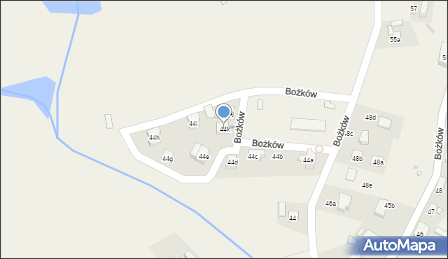 Bożków, Bożków, 44k, mapa Bożków