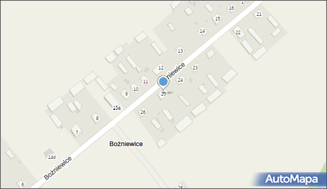 Bożniewice, Bożniewice, 25, mapa Bożniewice