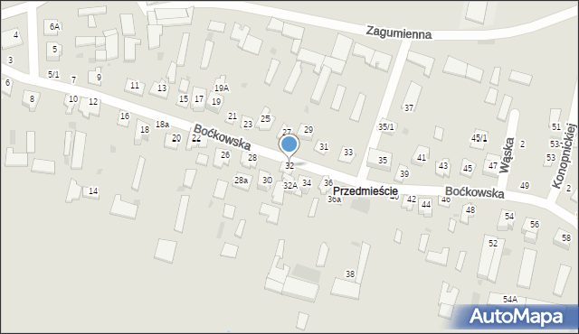 Brańsk, Boćkowska, 32, mapa Brańsk