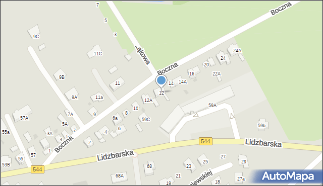 Brodnica, Boczna, 12, mapa Brodnica