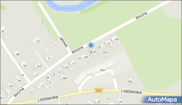 Brodnica, Boczna, 16, mapa Brodnica