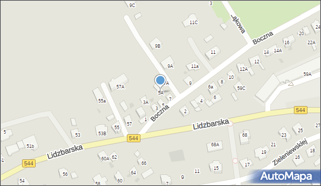 Brodnica, Boczna, 5A, mapa Brodnica