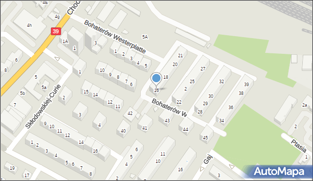 Brzeg, Bohaterów Westerplatte, 16, mapa Brzeg