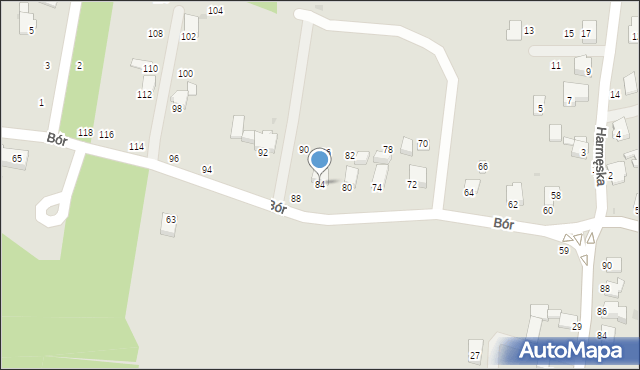 Brzeszcze, Bór, 84, mapa Brzeszcze