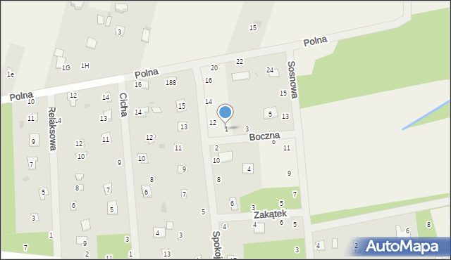 Brzeźce, Boczna, 1, mapa Brzeźce