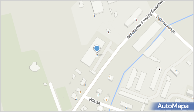 Brzozów, Bohaterów II Wojny Światowej, 7, mapa Brzozów