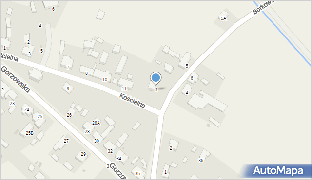 Brzozowiec, Borkowska, 3, mapa Brzozowiec