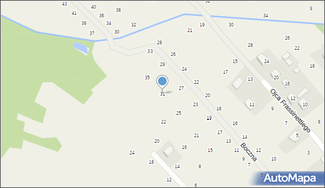 Brzozówka, Boczna, 31, mapa Brzozówka