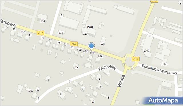 Busko-Zdrój, Bohaterów Warszawy, 69B, mapa Busko-Zdrój