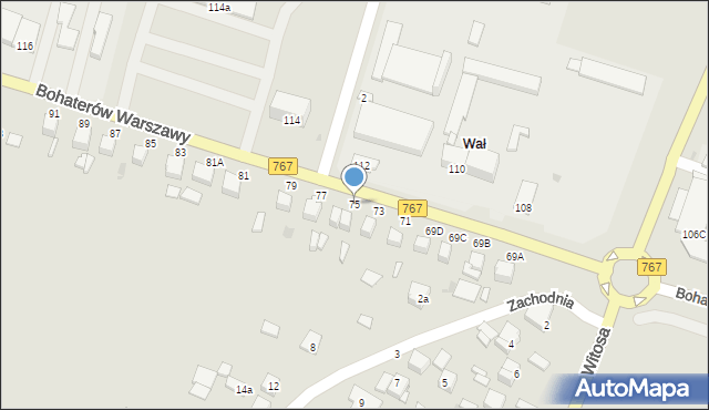 Busko-Zdrój, Bohaterów Warszawy, 75, mapa Busko-Zdrój