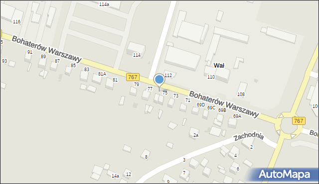 Busko-Zdrój, Bohaterów Warszawy, 75A, mapa Busko-Zdrój