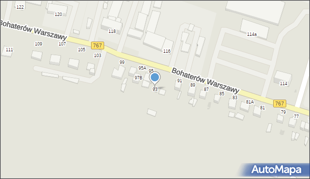 Busko-Zdrój, Bohaterów Warszawy, 93, mapa Busko-Zdrój