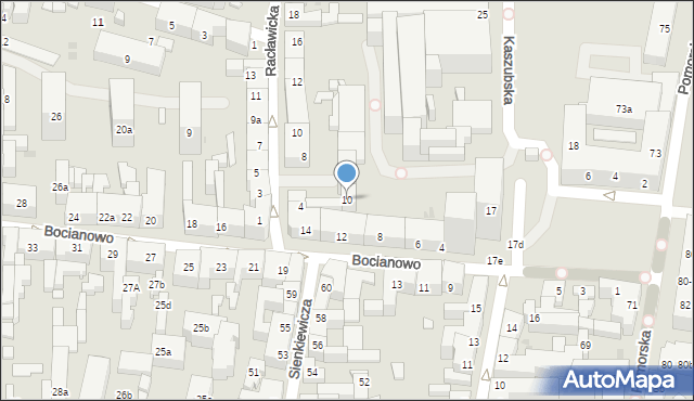 Bydgoszcz, Bocianowo, 10, mapa Bydgoszczy