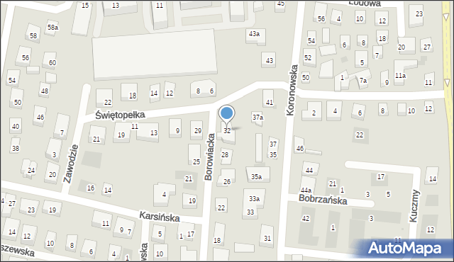 Bydgoszcz, Borowiacka, 32, mapa Bydgoszczy