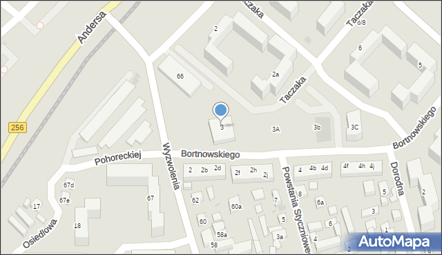 Bydgoszcz, Bortnowskiego Władysława, gen., 3, mapa Bydgoszczy