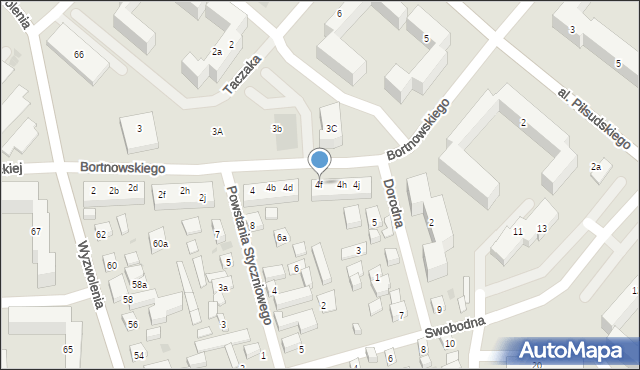 Bydgoszcz, Bortnowskiego Władysława, gen., 4f, mapa Bydgoszczy