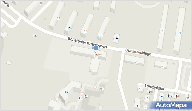 Bydgoszcz, Bohaterów Kragujewca, 10, mapa Bydgoszczy