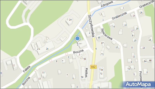 Bystra, Boczna, 2, mapa Bystra