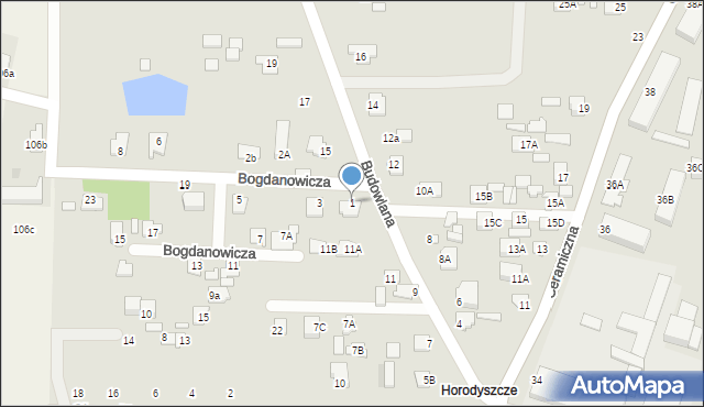 Chełm, Bogdanowicza Kazimierza, 1, mapa Chełma