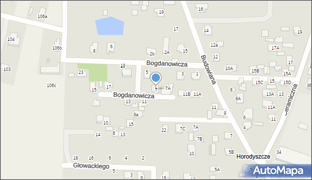Chełm, Bogdanowicza Kazimierza, 7, mapa Chełma