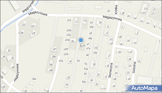 Chełmiec, Boczna, 61, mapa Chełmiec