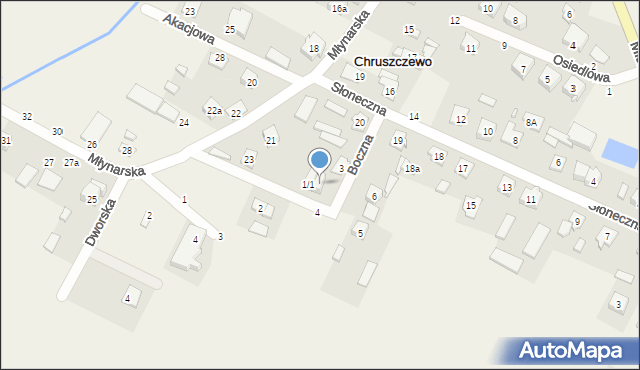 Chruszczewo, Boczna, 1/2, mapa Chruszczewo