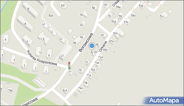 Chrzanów, Borowcowa, 71, mapa Chrzanów