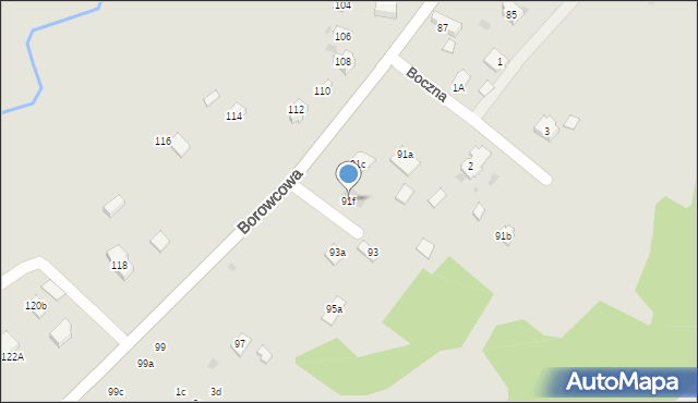 Chrzanów, Borowcowa, 91f, mapa Chrzanów