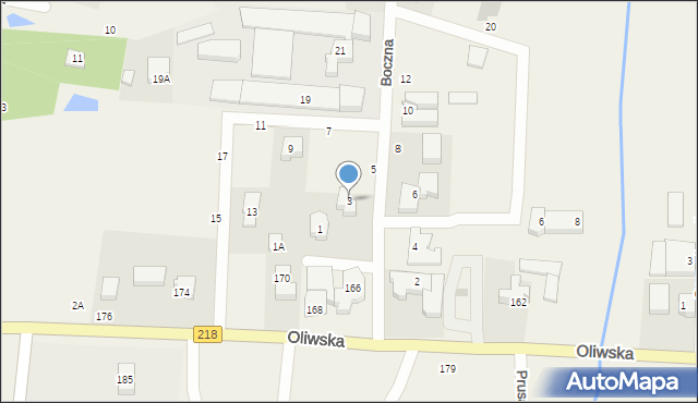 Chwaszczyno, Boczna, 3, mapa Chwaszczyno