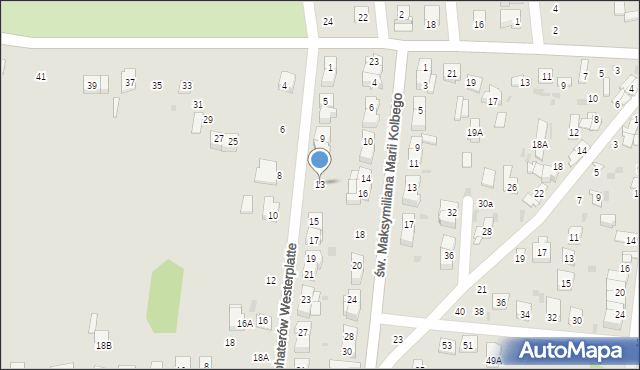 Ciechanów, Bohaterów Westerplatte, 13, mapa Ciechanów