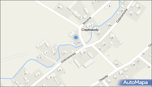 Ciepłowody, Boczna, 1, mapa Ciepłowody