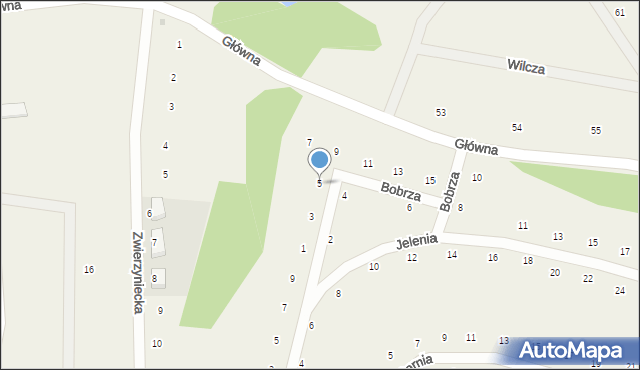 Cieszów, Bobrza, 5, mapa Cieszów