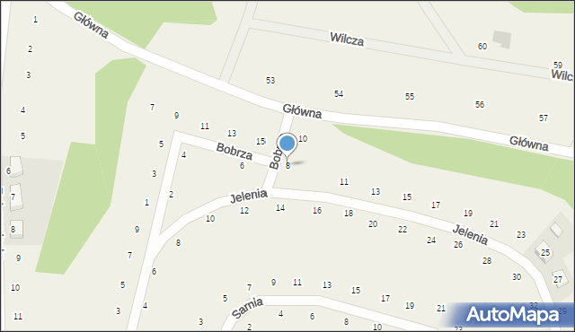 Cieszów, Bobrza, 8, mapa Cieszów