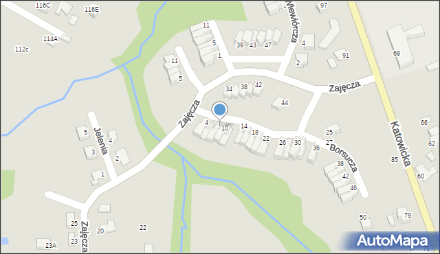 Cieszyn, Borsucza, 8, mapa Cieszyna