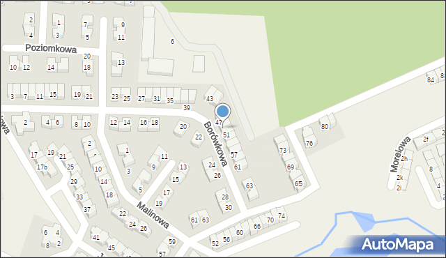 Czapury, Borówkowa, 49, mapa Czapury