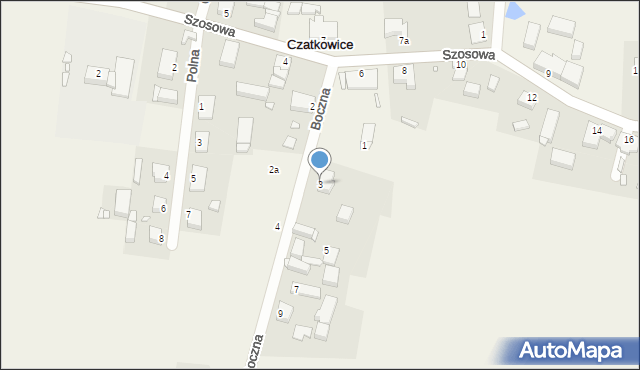 Czatkowice, Boczna, 3, mapa Czatkowice
