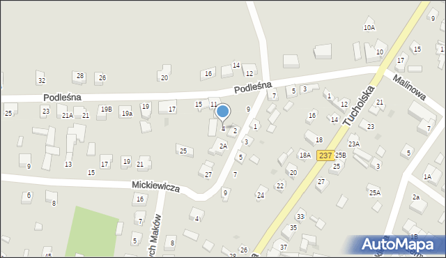 Czersk, Boczna, 4, mapa Czersk