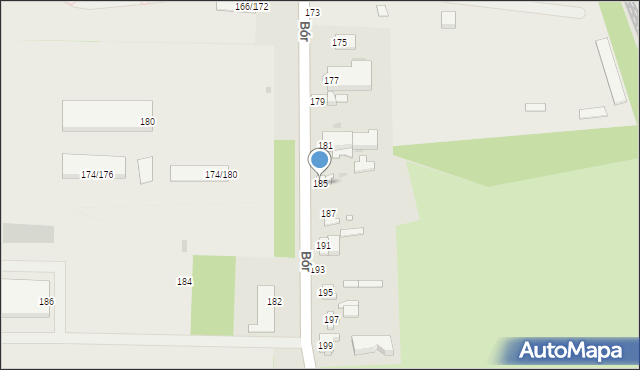 Częstochowa, Bór, 185, mapa Częstochowy