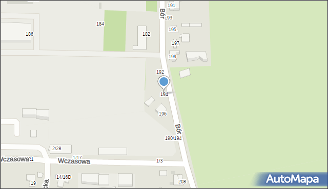 Częstochowa, Bór, 194, mapa Częstochowy