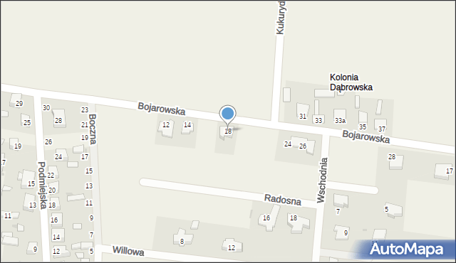 Dąbrowa, Bojarowska, 18, mapa Dąbrowa