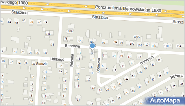 Dąbrowa Górnicza, Bobrowa, 2, mapa Dąbrowa Górnicza