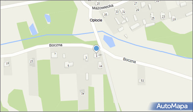 Dąbrówka, Boczna, 1, mapa Dąbrówka