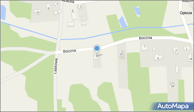 Dąbrówka, Boczna, 19, mapa Dąbrówka