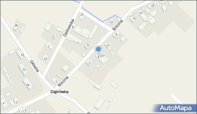 Dąbrówka, Boczna, 4, mapa Dąbrówka