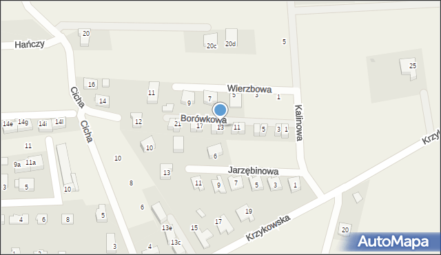 Dobrzykowice, Borówkowa, 13, mapa Dobrzykowice