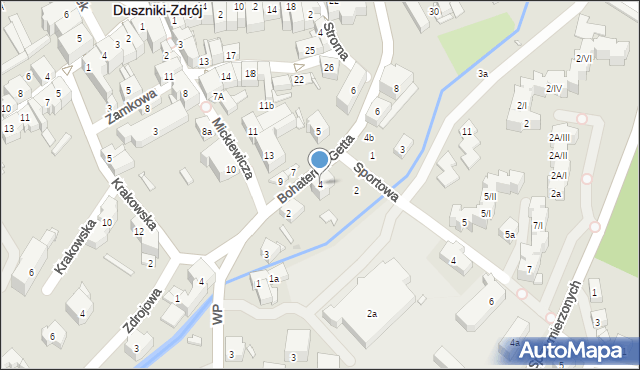 Duszniki-Zdrój, Bohaterów Getta, 4, mapa Duszniki-Zdrój