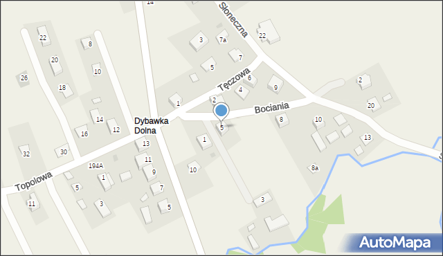Dybawka, Bociania, 5, mapa Dybawka