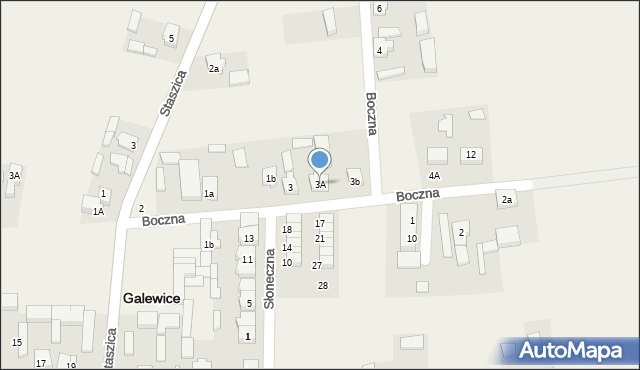 Galewice, Boczna, 3A, mapa Galewice