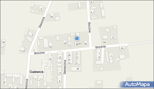 Galewice, Boczna, 3A, mapa Galewice